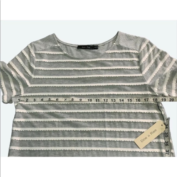 Doe & Rae Womens Scallop Knit Striped Dress - Picture 7 of 14